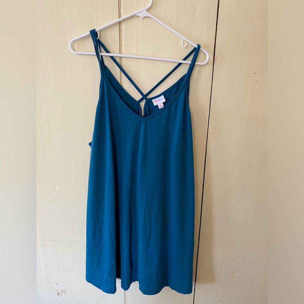 Teal lularoe Daniella spaghetti strap top 3xl